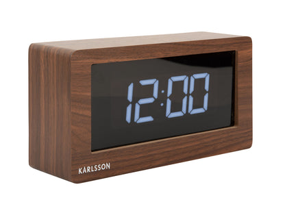 Karlsson Table clock Boxed LED dark wood veneer