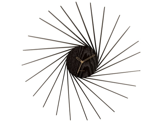 Karlsson Wall clock Helix XL wood veneer black