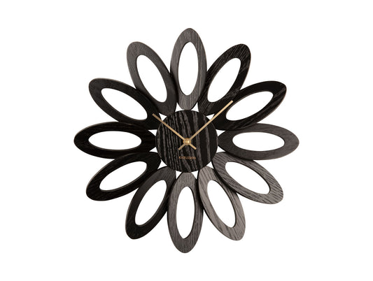 Karlsson Wall clock Fiore wood veneer black