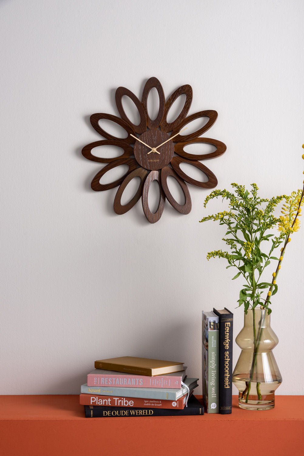 Karlsson Wall clock Fiore dark wood veneer