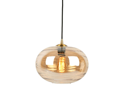 Leitmotiv Pendant lamp Glamour Sphere glass amber brown