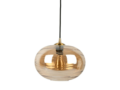 Leitmotiv Pendant lamp Glamour Sphere glass amber brown