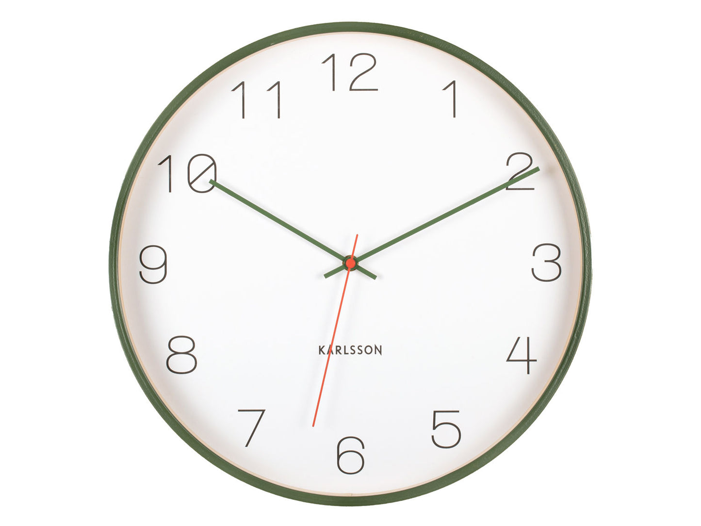 Karlsson Wall clock Joy wood w. dark green accents