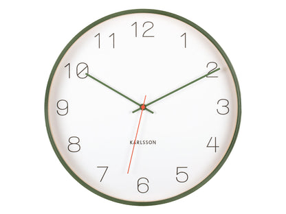 Karlsson Wall clock Joy wood w. dark green accents