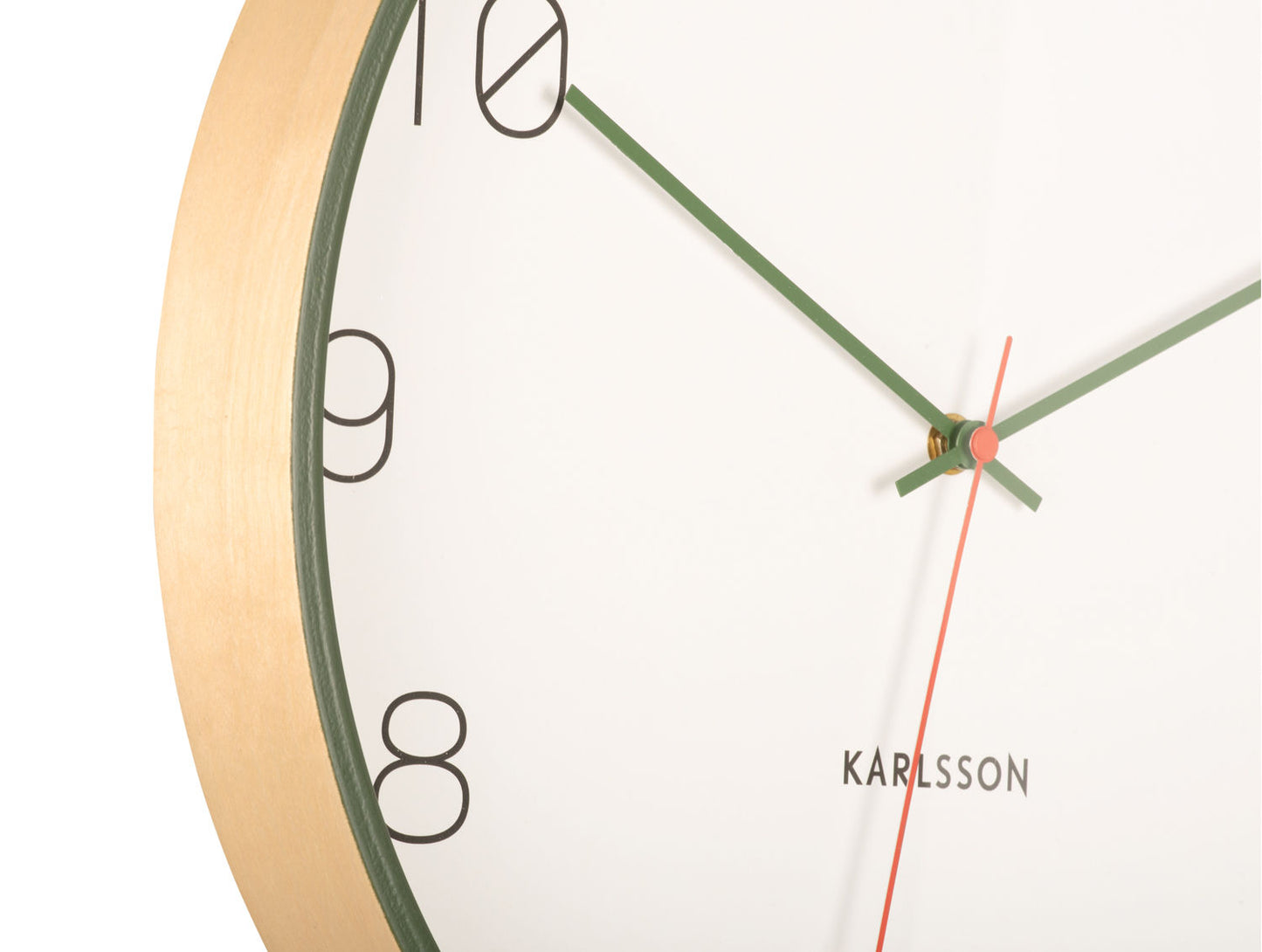 Karlsson Wall clock Joy wood w. dark green accents