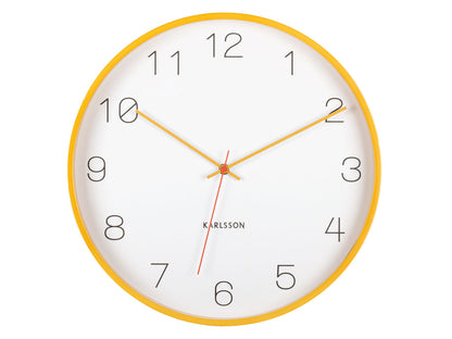 Karlsson Wall clock Joy wood w. ochre yellow accents