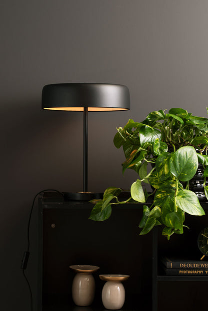 Leitmotiv Table lamp Gold Disc black