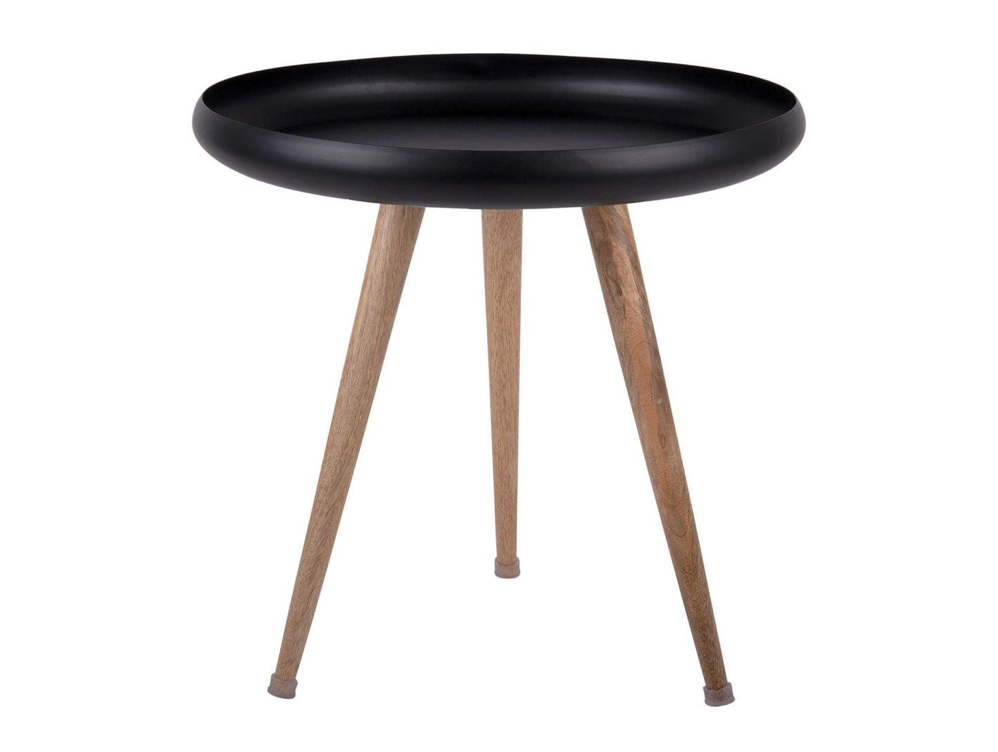 Leitmotiv Table set Tripod metal black, mango wood legs