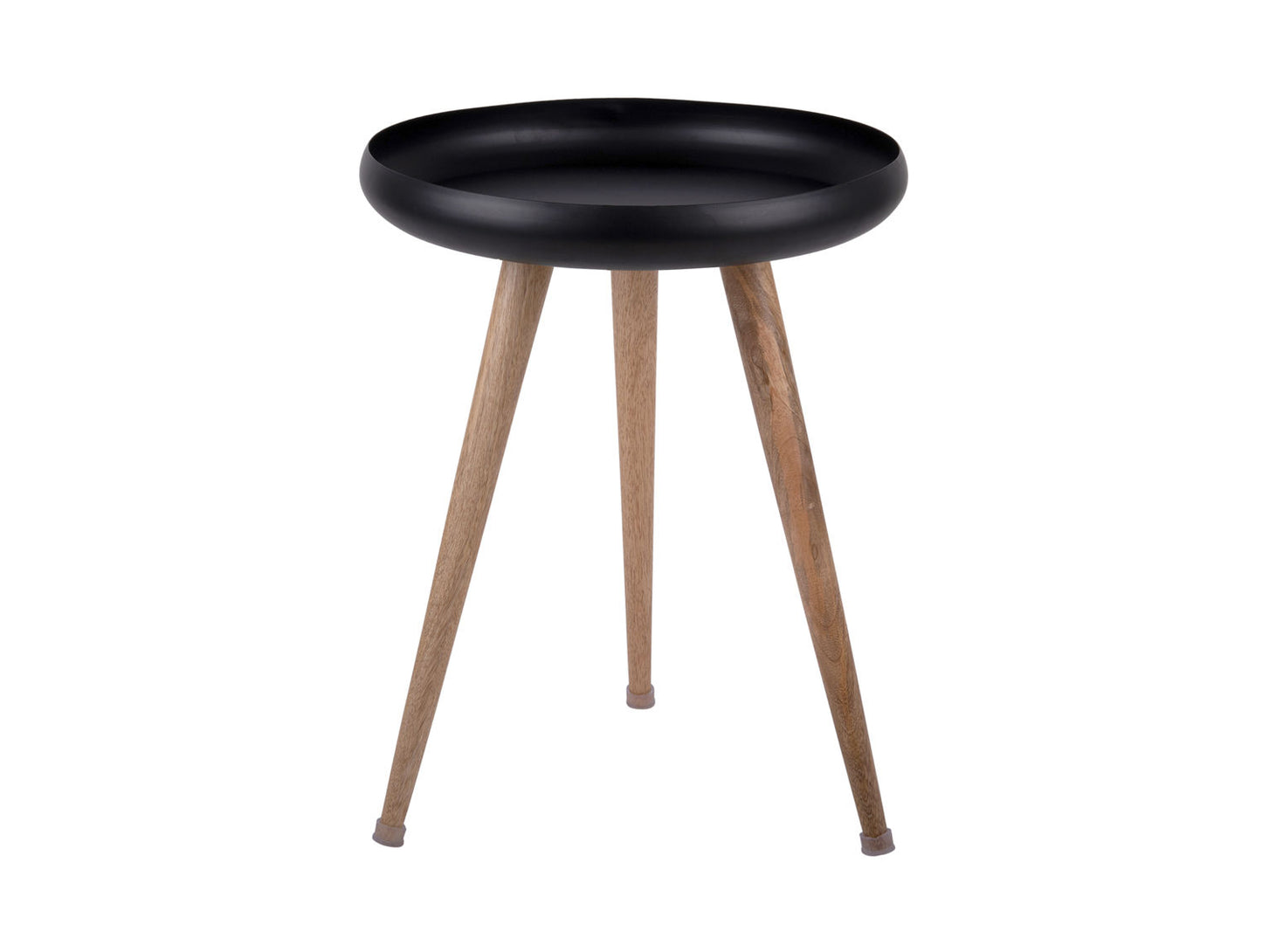 Leitmotiv Table set Tripod metal black, mango wood legs