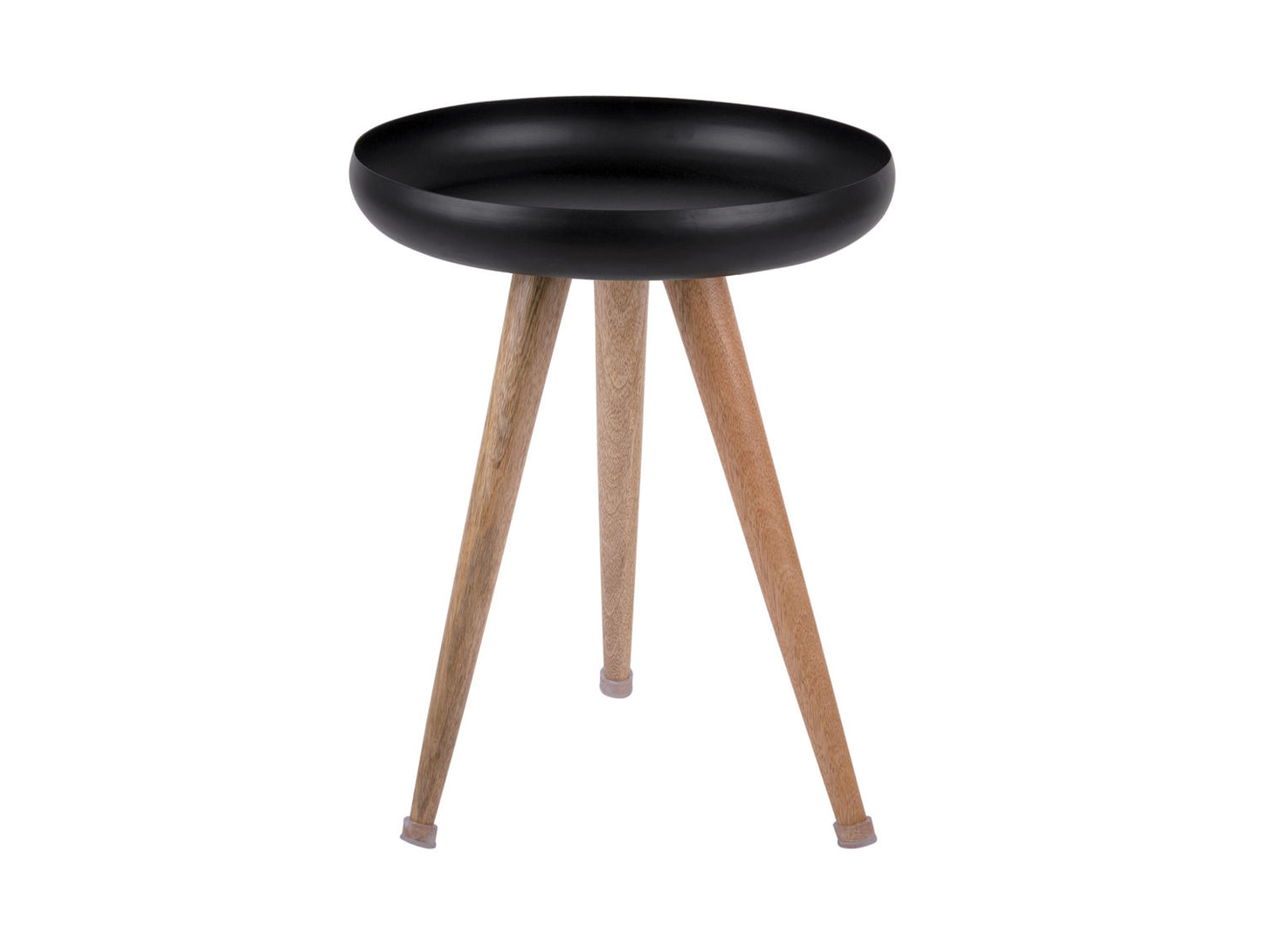 Leitmotiv Table set Tripod metal black, mango wood legs