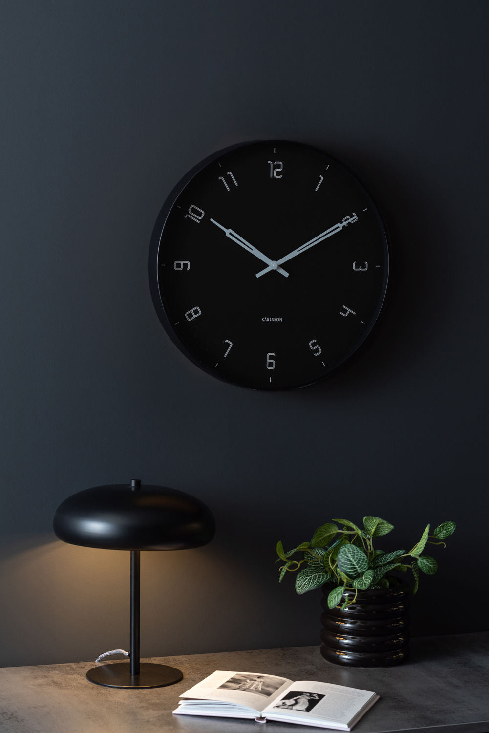 Karlsson Wall clock Stark iron matt black