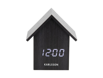 Karlsson Alarm clock House LED black veneer