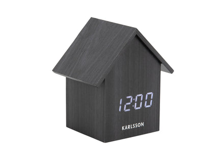 Karlsson Alarm clock House LED black veneer