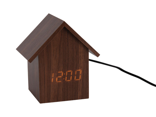 Karlsson Alarm clock House LED dark wood veneer