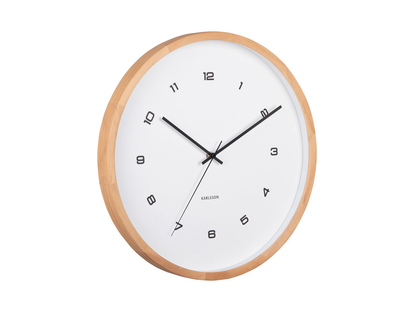 Karlsson Wall clock Modesta light wood white