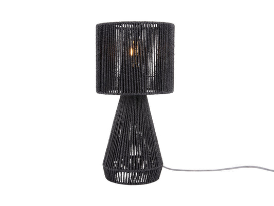 Leitmotiv Table lamp Forma cone paper rope black