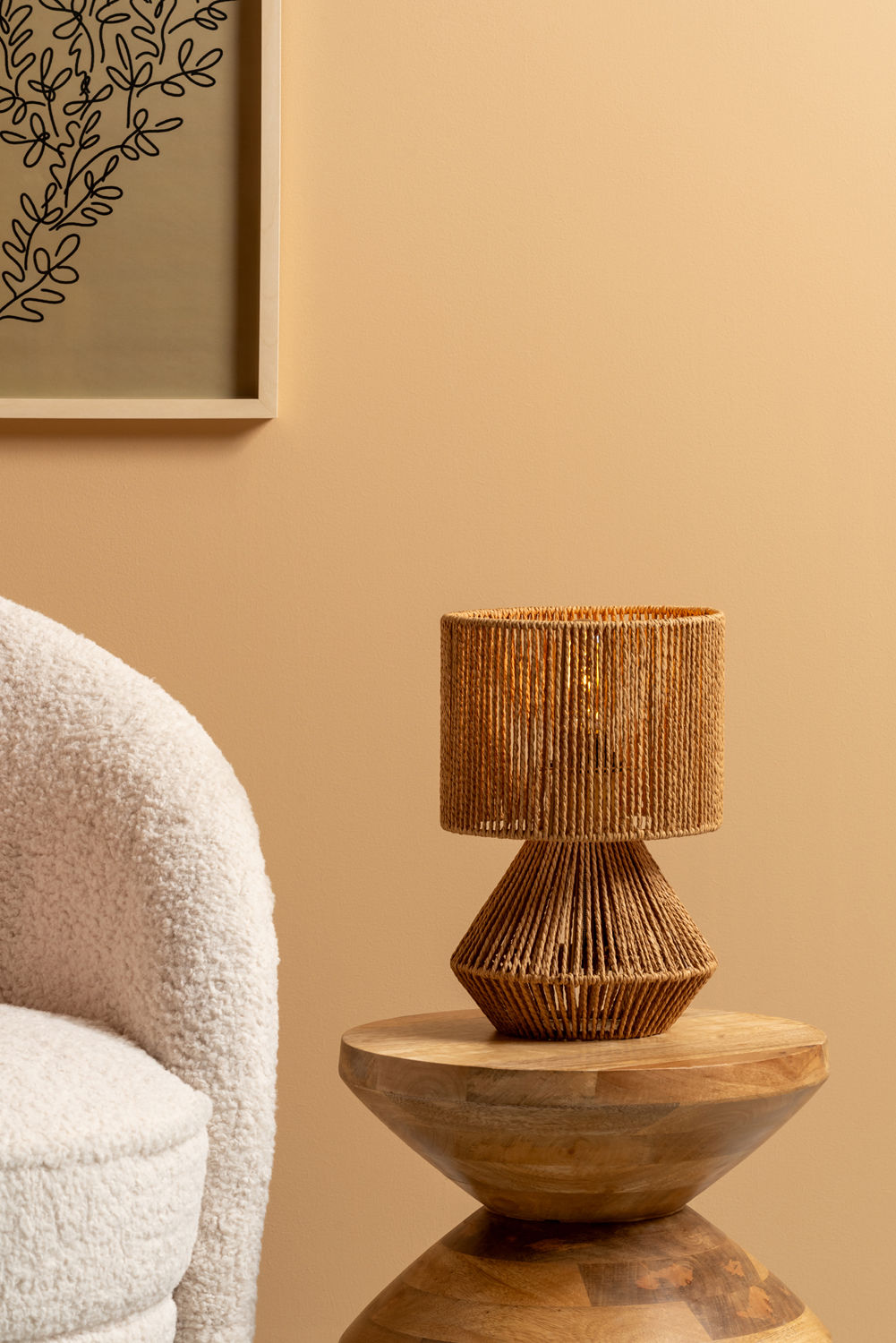 Leitmotiv Table lamp Forma paper rope natural