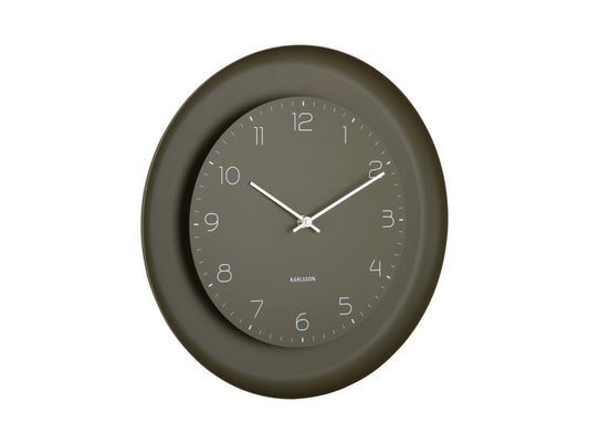 Karlsson Wall clock Dual Disc metal moss green