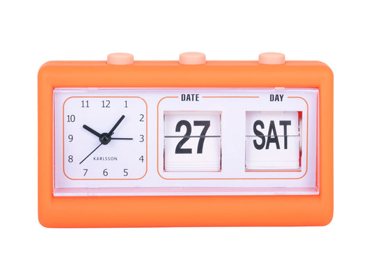 Karlsson Alarm clock Data Flip rubberized bright orange