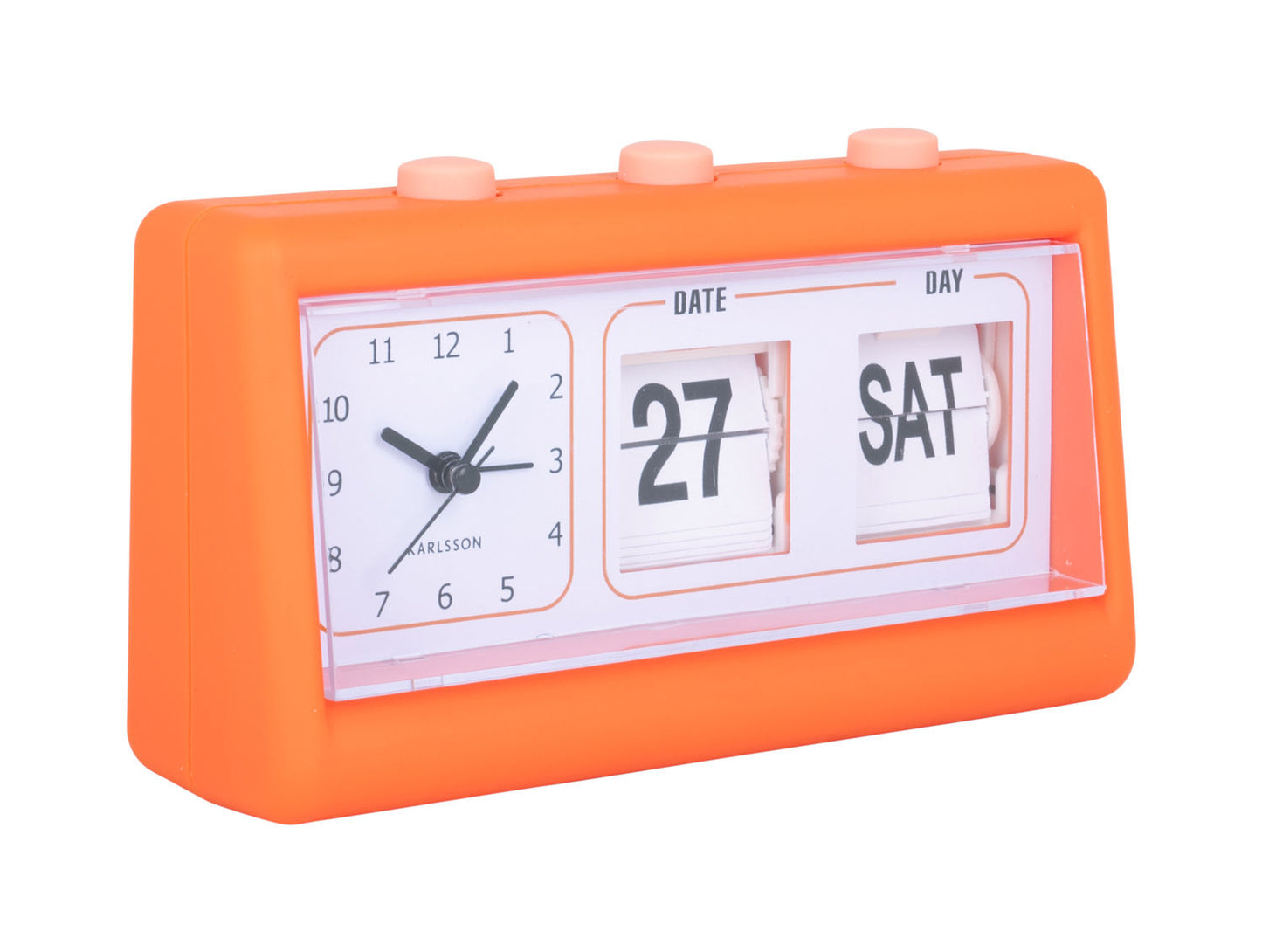 Karlsson Alarm clock Data Flip rubberized bright orange