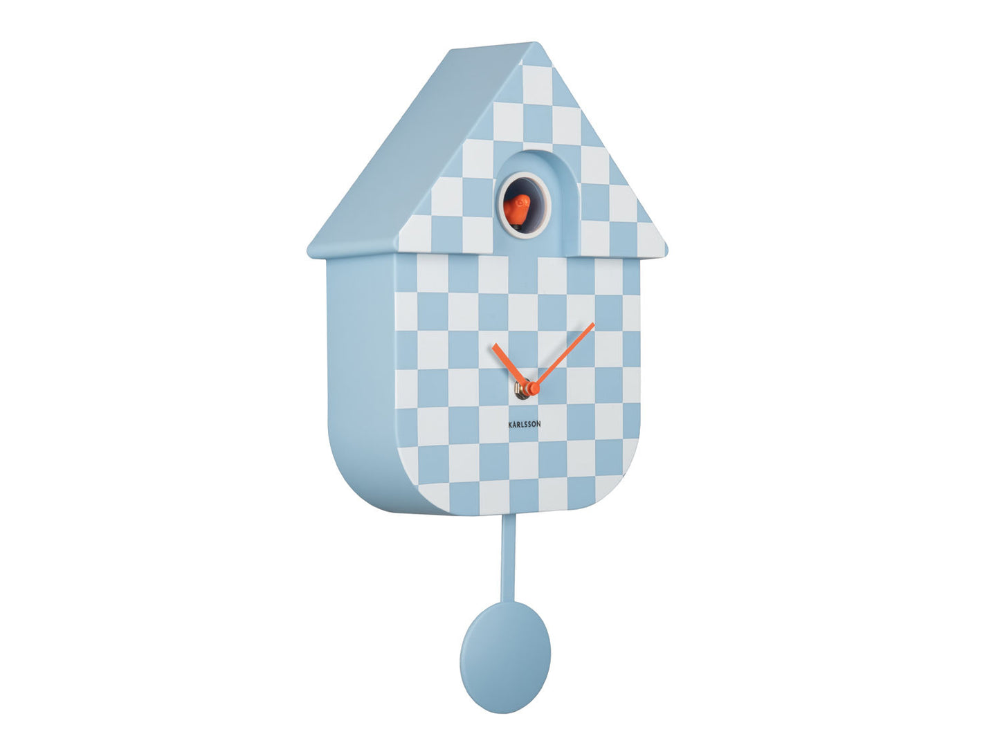 Karlsson Wall clock Modern Cuckoo checker ABS soft blue