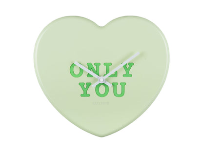 Karlsson Wall clock Heart Candy soft green