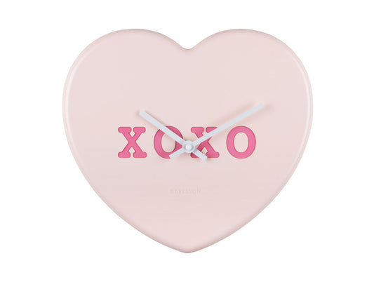 Karlsson Wall clock Heart Candy soft pink