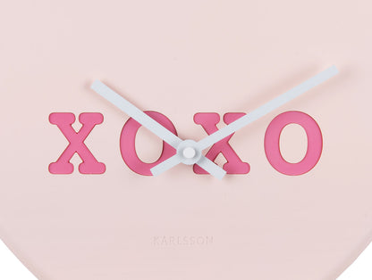 Karlsson Wall clock Heart Candy soft pink