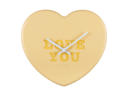 Karlsson Wall clock Heart Candy soft yellow