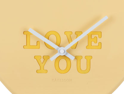 Karlsson Wall clock Heart Candy soft yellow