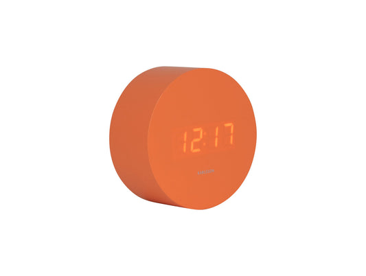 Karlsson Alarm clock Spry round LED bright orange