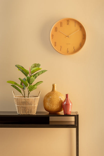 Karlsson Wall clock Gracil wood ochre yellow