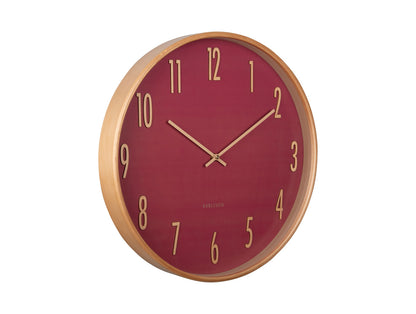 Karlsson Wall clock Gracil wood blush red