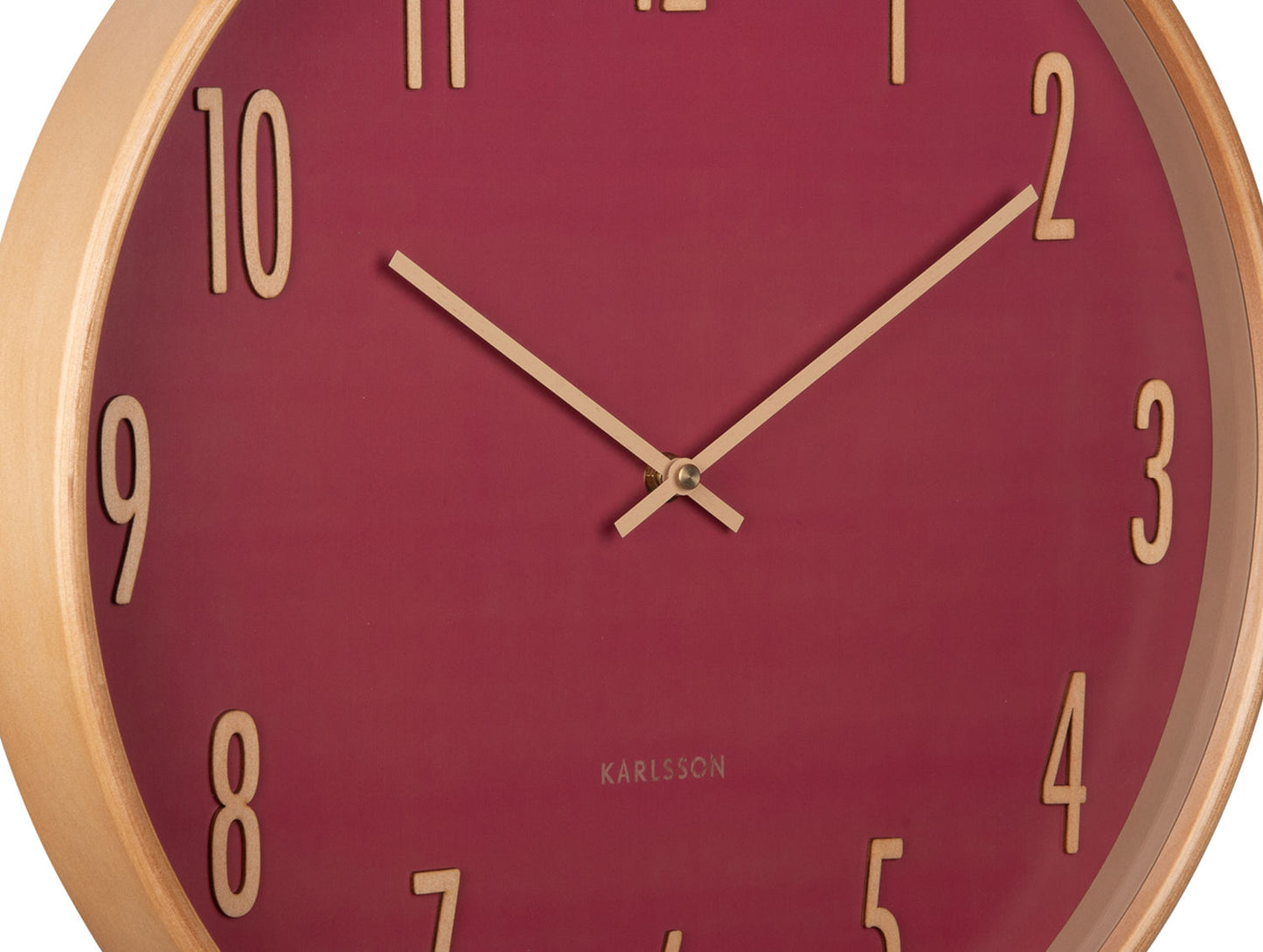 Karlsson Wall clock Gracil wood blush red