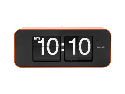 Karlsson Wall clock Wide Flip orange casing, black dial