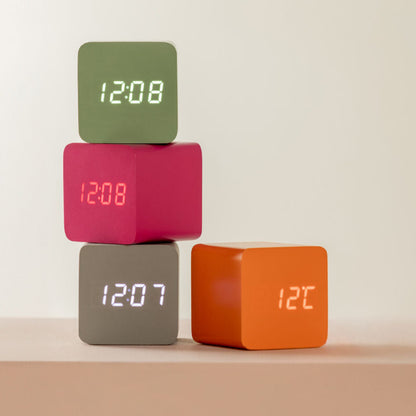 Karlsson Alarm clock Spry square LED grayed jade