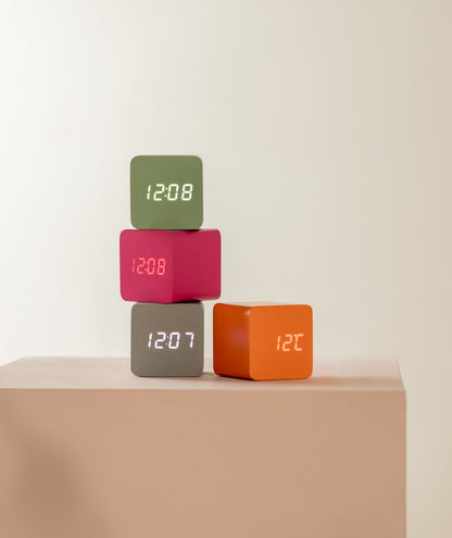 Karlsson Alarm clock Spry square LED grayed jade