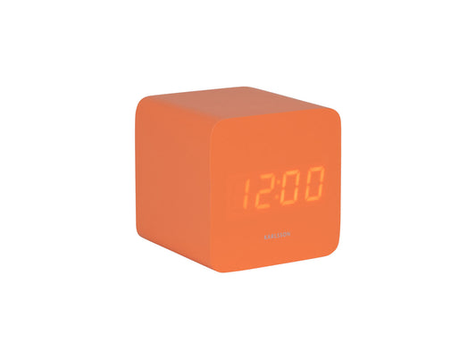 Karlsson Alarm clock Spry square LED bright orange