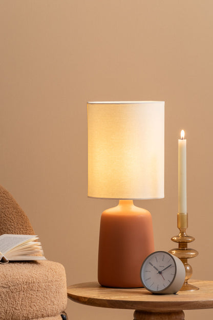 Leitmotiv Table lamp Alma straight large matt caramel brown