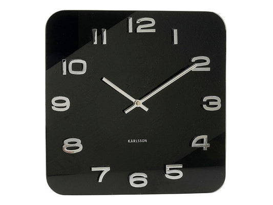 Karlsson Wall clock Vintage black glass