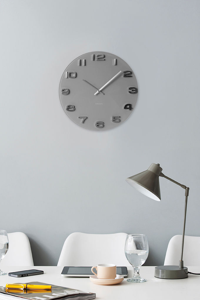 Karlsson Wall clock Vintage grey round glass