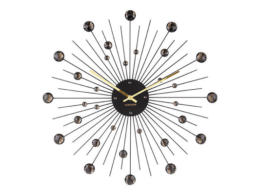 Karlsson Wall clock Sunburst crystal black large