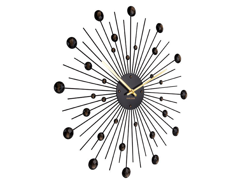 Karlsson Wall clock Sunburst crystal black large