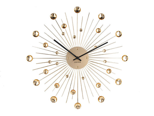 Karlsson Wall clock Sunburst crystal gold large