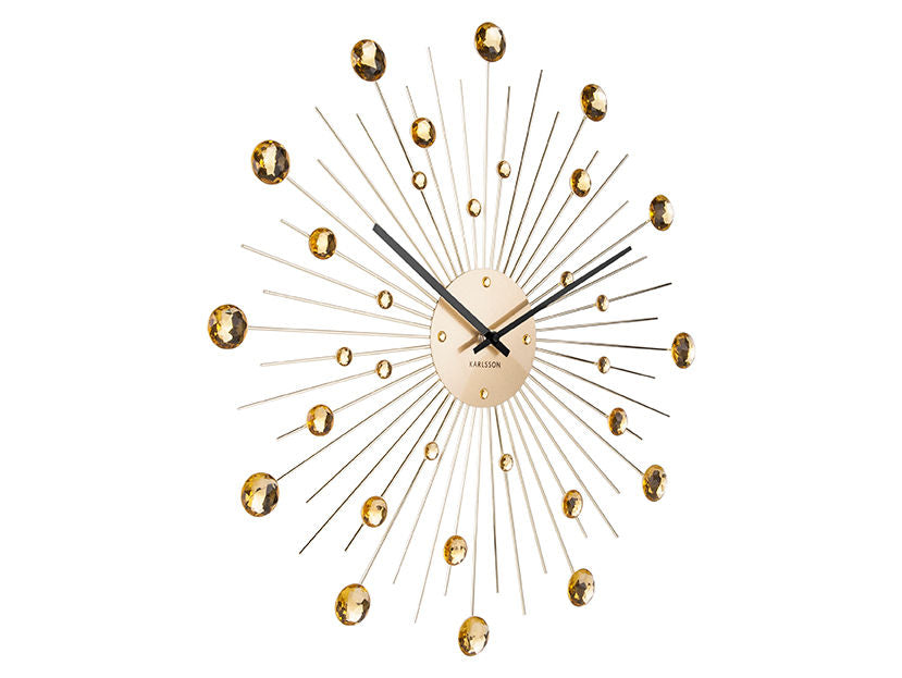 Karlsson Wall clock Sunburst crystal gold large