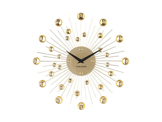 Karlsson Wall clock Sunburst crystal gold medium