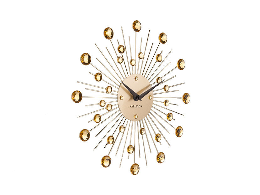 Karlsson Wall clock Sunburst crystal gold medium