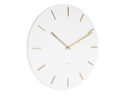 Karlsson Wall clock Charm white steel with gold battons