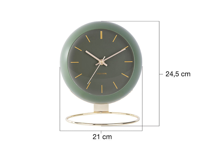 Karlsson Table clock Globe moss green, Des.Armando Breeveld