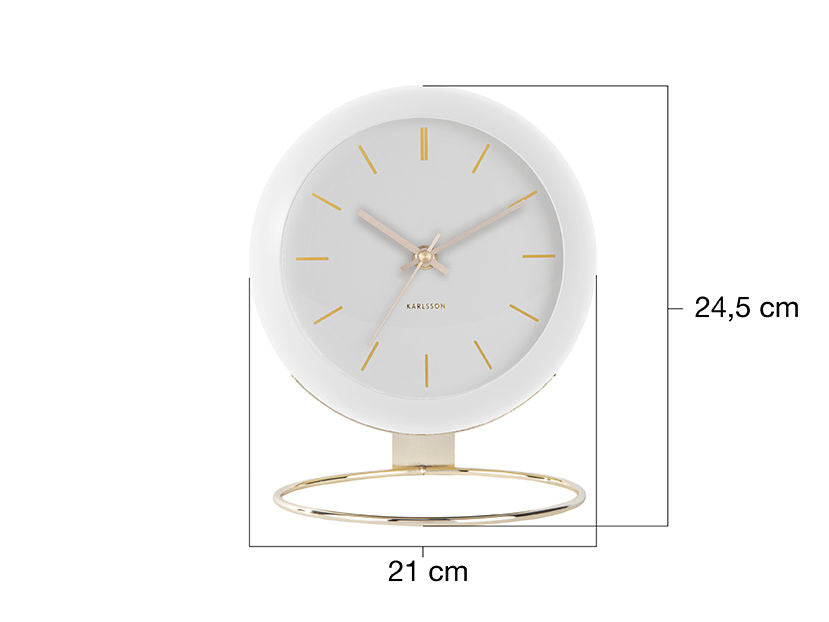 Karlsson Table clock Globe white, Des. Armando Breeveld